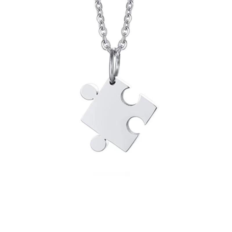 Internet Celebrity Punk Style Padlock Heart Necklace Set for Couples