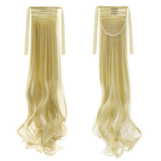 Long Straight Curly Ponytail Hair Extension Wrap Around Ribbon Clip-in Hairpiece