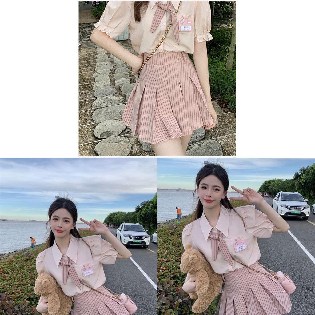 Lolita Style Summer Suit For Women With Pvc Fabric And Button Details For Casual Wear