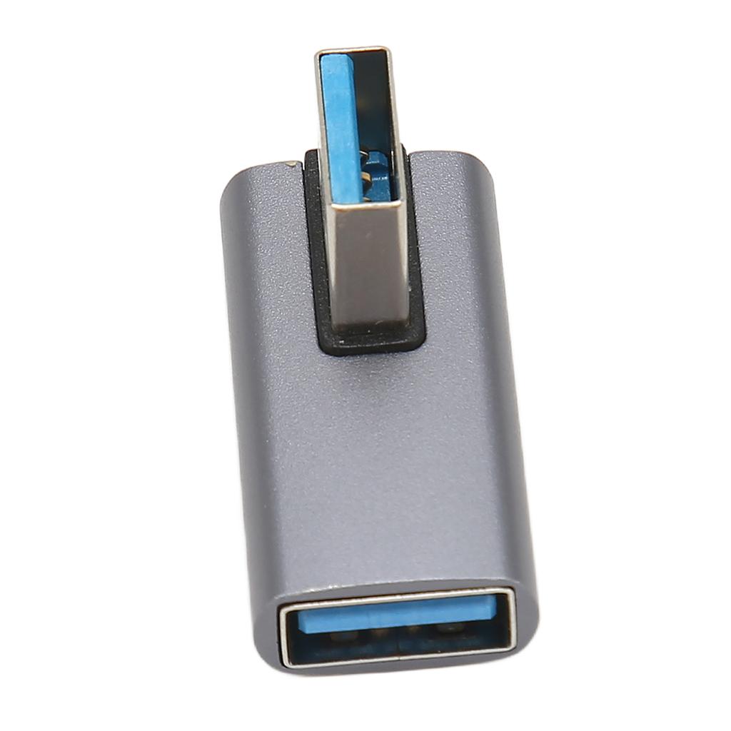 90 Degree USB 3.1 Adapter 15W 5V 3A 10Gbps Plug and Play Left Angle USB Male to Female Adapter for