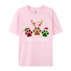 Merry Christmas Dog Paws Lights Buffalo Plaid Leopard Xmas TShirt Tops Tees Cotton Tee Short Sleeve TShirts Unisex