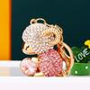 Zodiac Rhinestone Lamb Keychain Pendant for Women's Bag - Creative Business Logo Gift