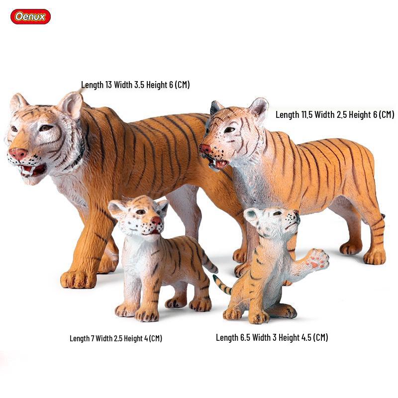 Siberian, Male, African, and White Tiger Cognitive Toy Set for Kids.