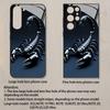 Black Silver Scorpion Pattern Glass Phone Case Suitable for Samsung Galaxy S26 S25 S24 S22 S21 S20 FE/Ultra/Plus Hard Case