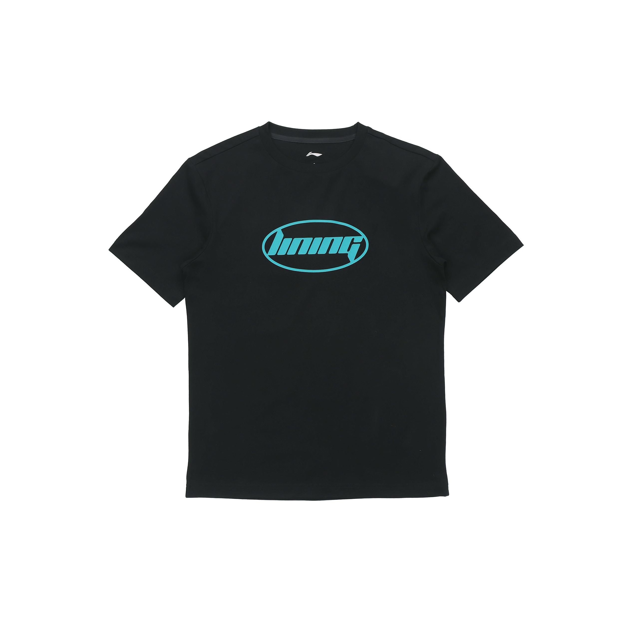 Li-Ning Alphabet Printing Couple Style Tee  Black  Unisex AHSQ412-3 M