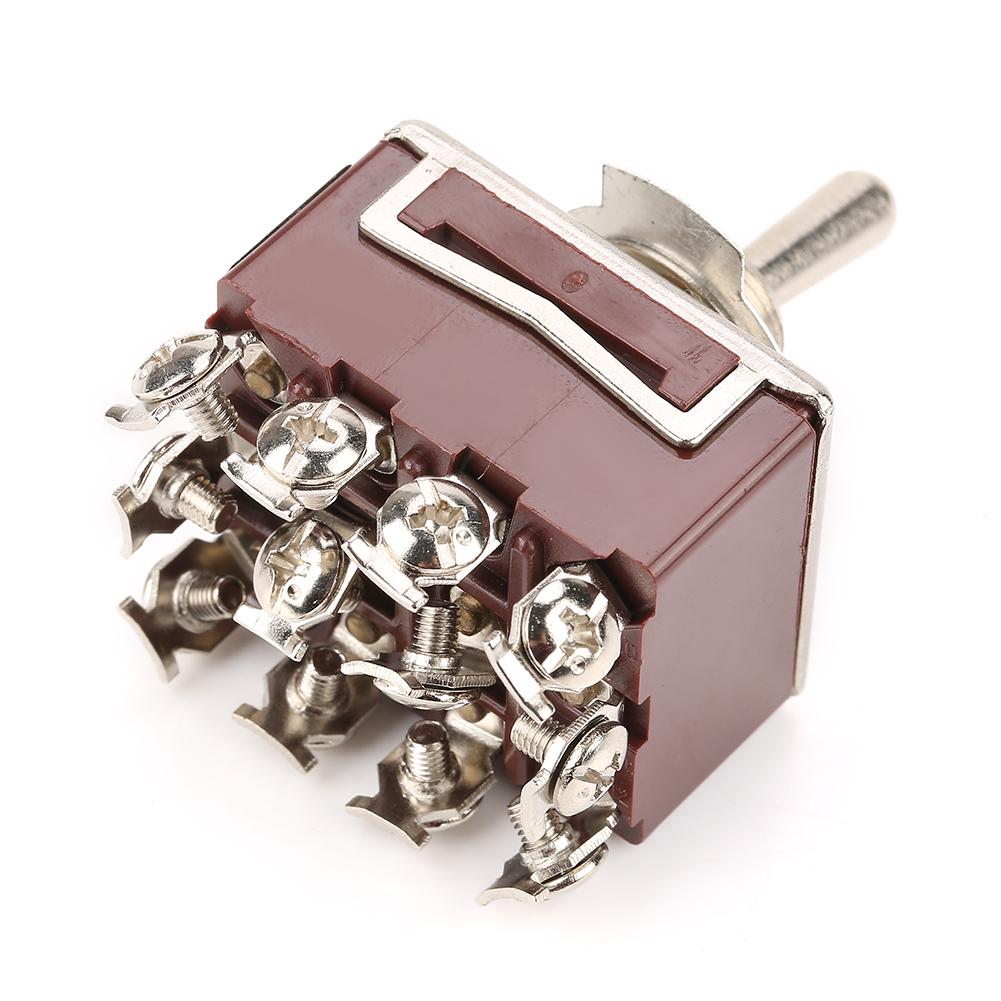ON/OFF/ON 3 Position Toggle Switch 4PDT 12 Pin 12mm 15A/250VAC 10A/380VAC 4PDT 3 Position Toggle Switch