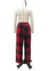 2025 Women's Retro Plaid Winter Trousers: European and American Style, Elastic, Loose, Thick, Warm, Casual
