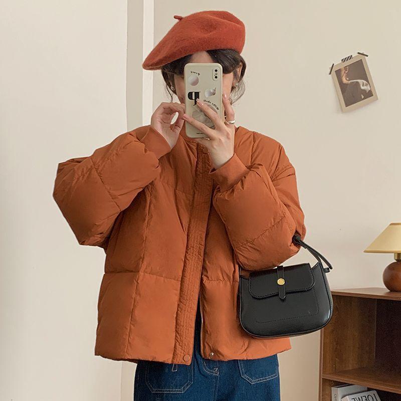 Baseball collar down jacket women's short winter new small loose casual thickened bread jacket outside