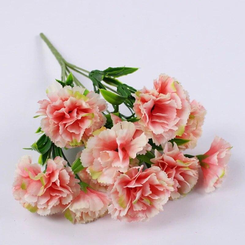 1pc Artificial Carnation Flowers, Fake Flower Bouquet Bridal BouquetswWedding Centerpieces Decor, Outdoors Home Garden Party Dec