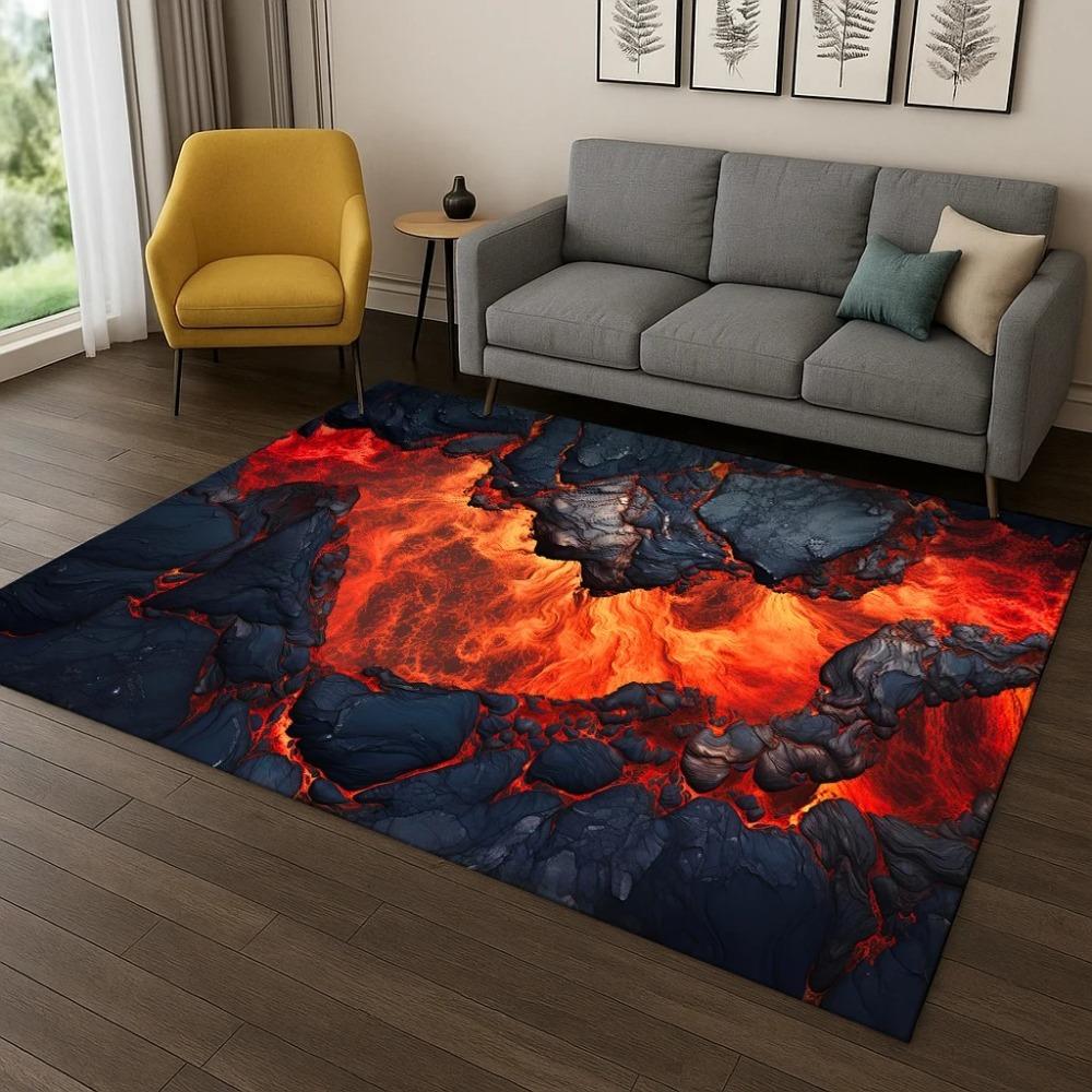 Volcano Magma Rock Carpet Rug for Bedroom Living Room Sofa Doormat Kitchen Home Decor Rugs for Bedroom Carpets for Living Room