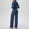 Women's High-Waisted Yoga Set: I-Beam Vest, Wide-Leg Pants, Skin-Friendly Sports Zipper Jacket