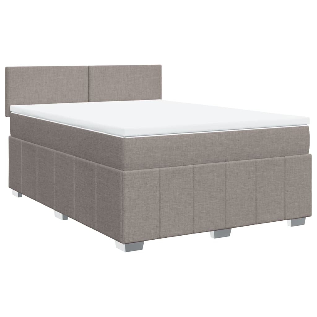 Vidaxl Letto Continentale Con Materasso, Taupe, Tessuto, 140X200 Cm
