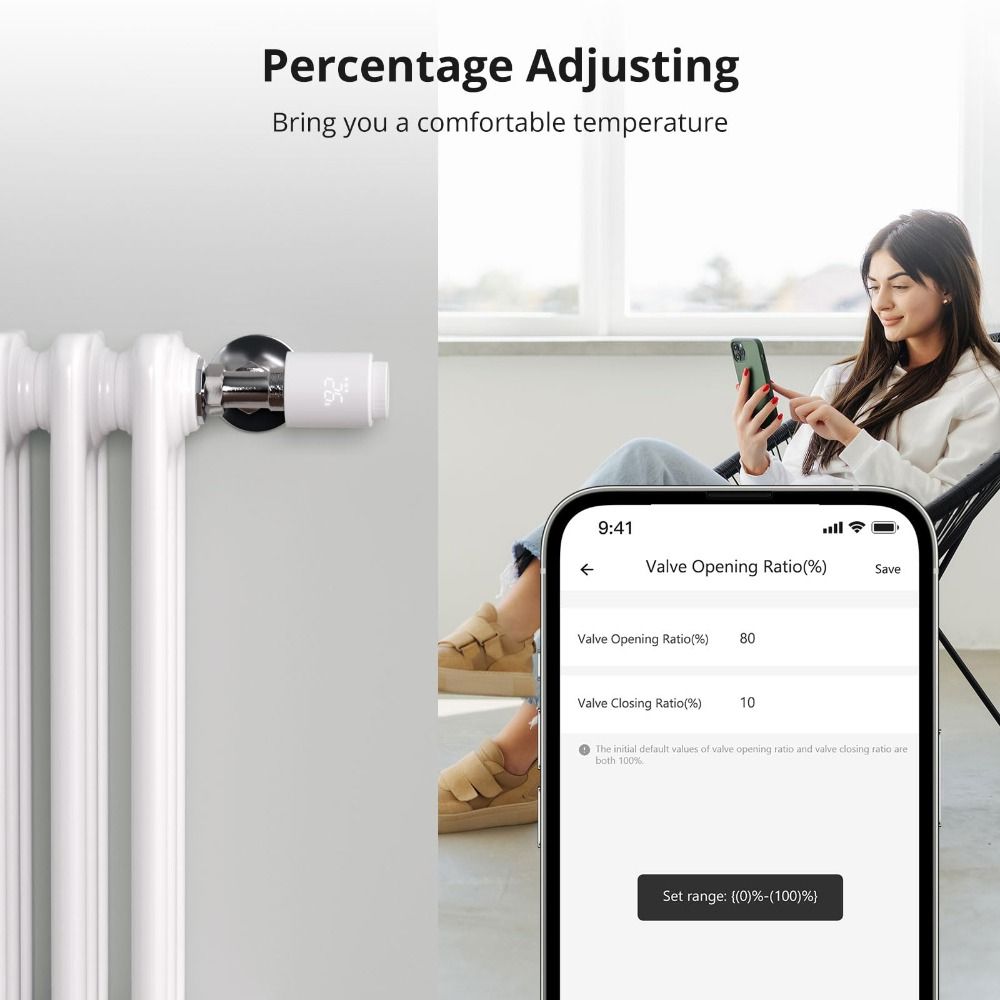 Compact Design Thermostatic Radiator Valve Smart TRV Thermostatic Valve  Heating System