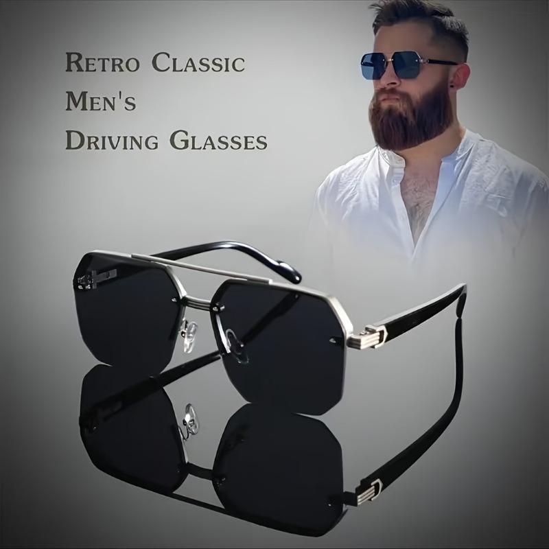 Men's Stylish Casual Pilot Fashion Glasses with Metal Frame & Gradient Lenses Perfect for Casual Attire