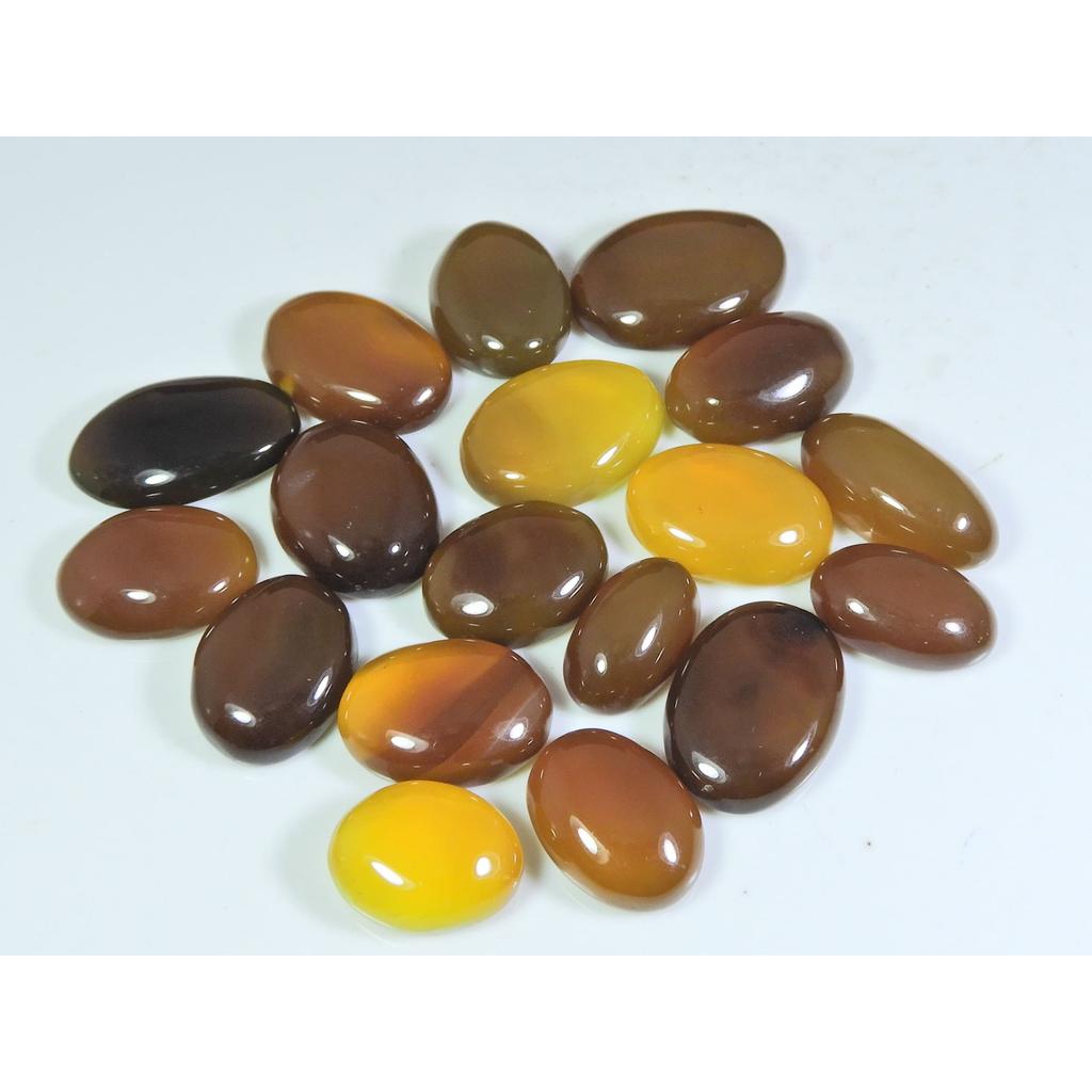 256Cts. Natural Onyx Agate Ring Size Oval Cabochon Loose Gemstone 18Pcs Lot A-646