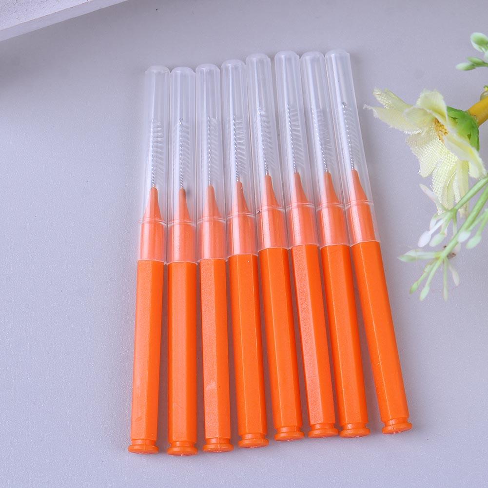 8Pcs Interdental Brush Dental Brush Picks Ultra Fine Tooth Flossing Head Soft Interdental Cleaners Bendable for Dental Care
