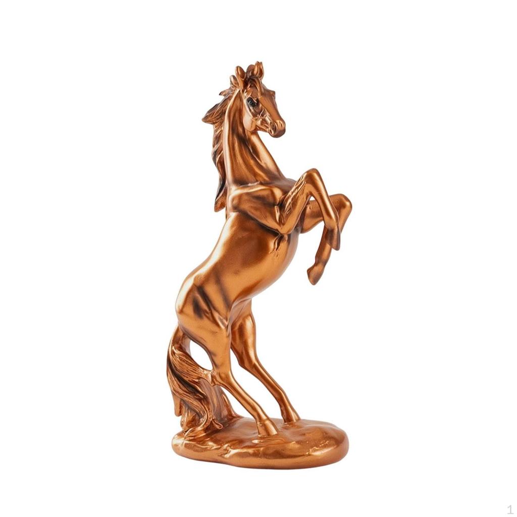 Horse Statue Rearing Figurine Decorative Shelf Decor for Art Collectors, Bookshelf, Office,