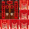 God of Wealth Stickers 2026 Year The Horse Chinese New Decoration Kit Couplets Blessing Characters Fu Theme Window & Red Envelopes Gift