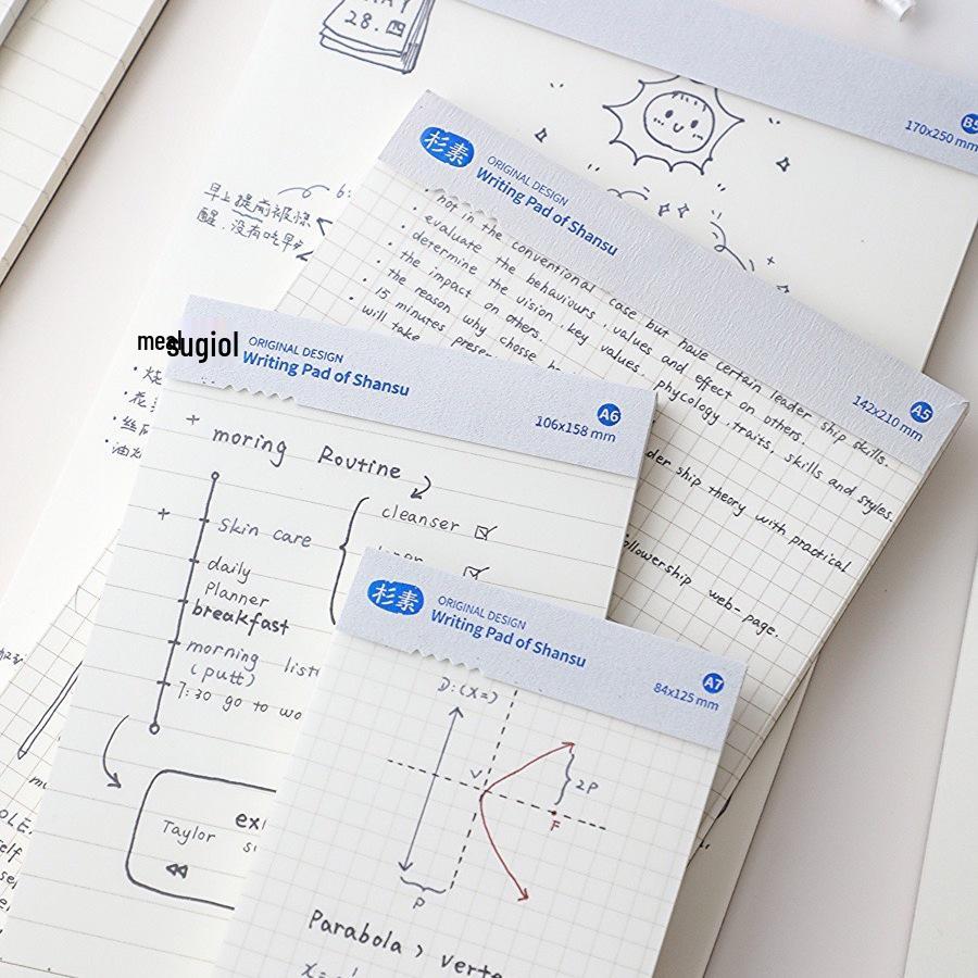 Modrý smrk Minimalistický výklopný zápisník: Studijní poznámkový blok s linkami, mřížkou a prázdnými stránkami, který lze odtrhnout.