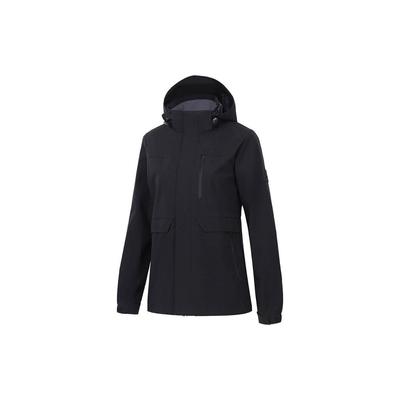 Li Ning Fitness Series Solid Color Hooded Water-Resistant Sports Jacket Women Jacket Black AFDT750-8