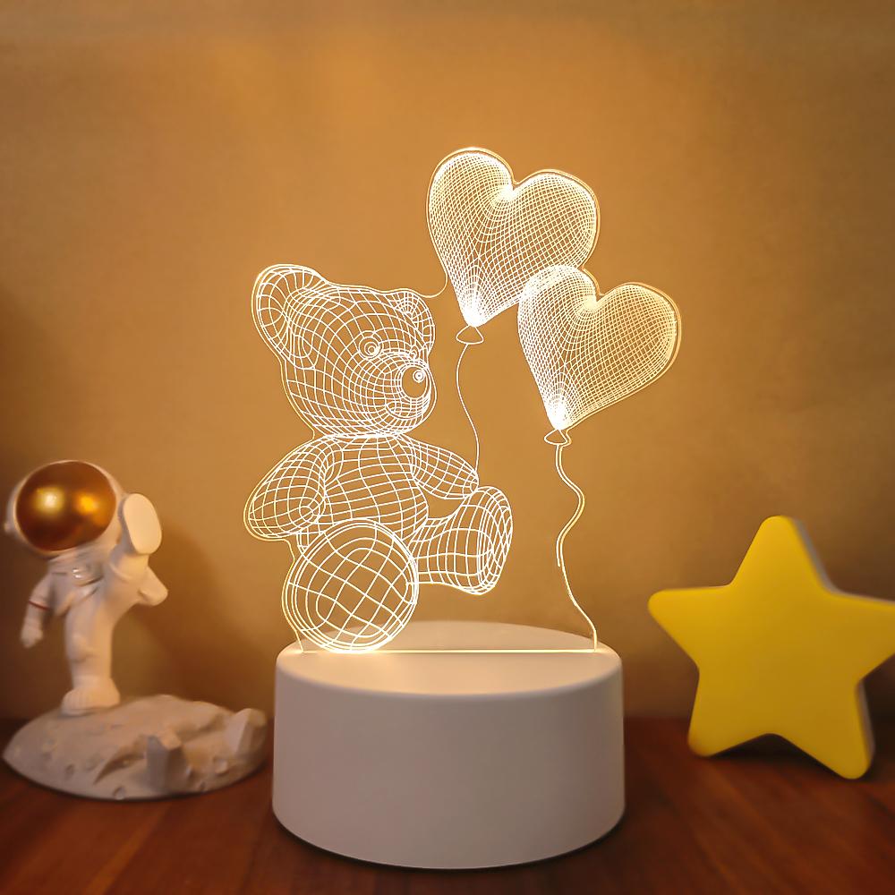 SOLOLANDOR 3D LED Lamp Creative 3D LED Night Lights Novelty Illusion Night Lamp 3D Illusion Table Lamp For Home Decorative Light