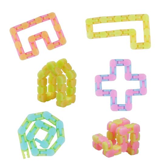 5Pcs/Set Track Toy Wacky Flexibility Changing Foldable Good Forms Snap Click Fidget Sensory