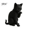 Sculpture de Chat Sans Bavure Modèle Noir, Ornement de Forme Mini, Figurine Décorative Mate Imprimée en 3D pour Bureau Entrée Chambre à Coucher