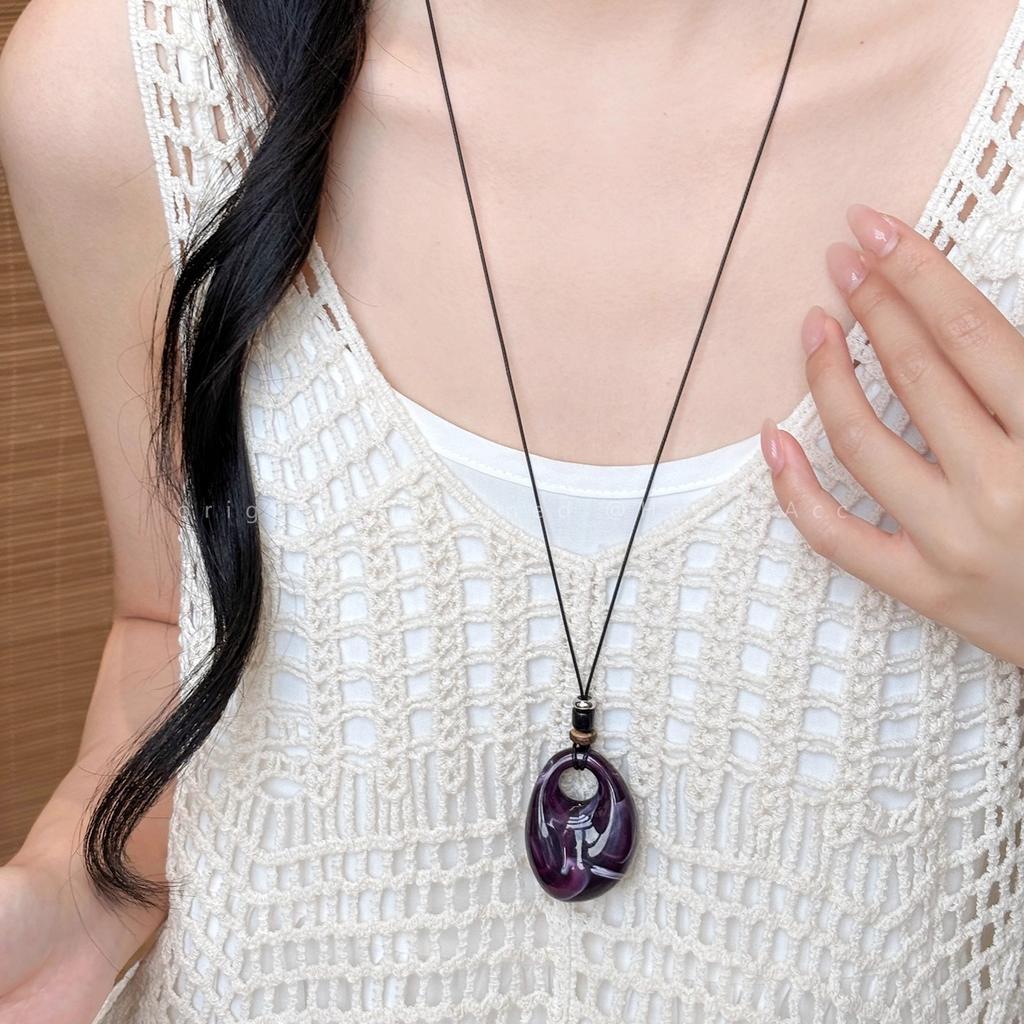 New Chinese Retro Popular Ethnic Style Necklace Women's Versatile Niche Long Sweater Chain High-end Simple Accessories