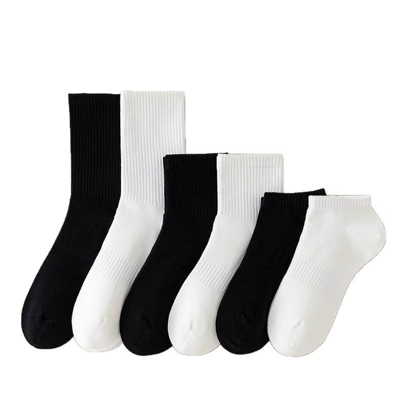 5 Pairs of 100% Cotton Socks for Men and Women, Thin Mid-calf Socks for Summer, Sweat-absorbent and Odor-resistant Pure Cotton Men's Socks