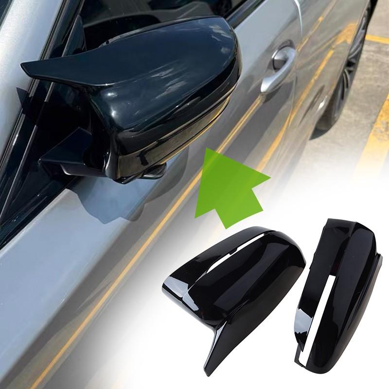 2x FOR BMW G30 G20 2017~20 M STYLE GLOSSY BLACK REAR SIDE WING MIRROR COVER CAP