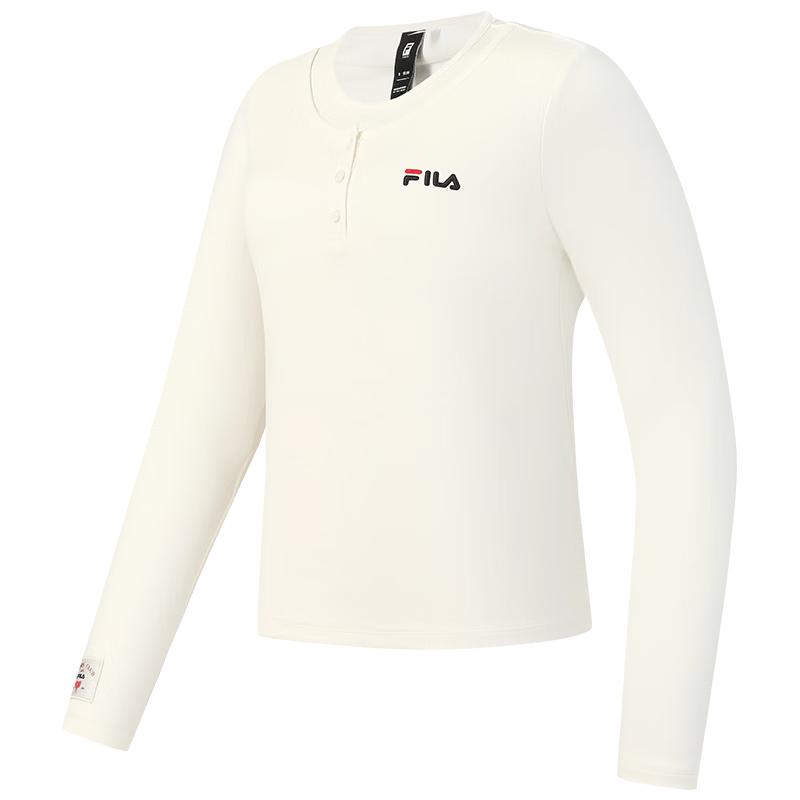 FILA Women s Slim-Fit Knitted Henley Long Sleeve Shirt L