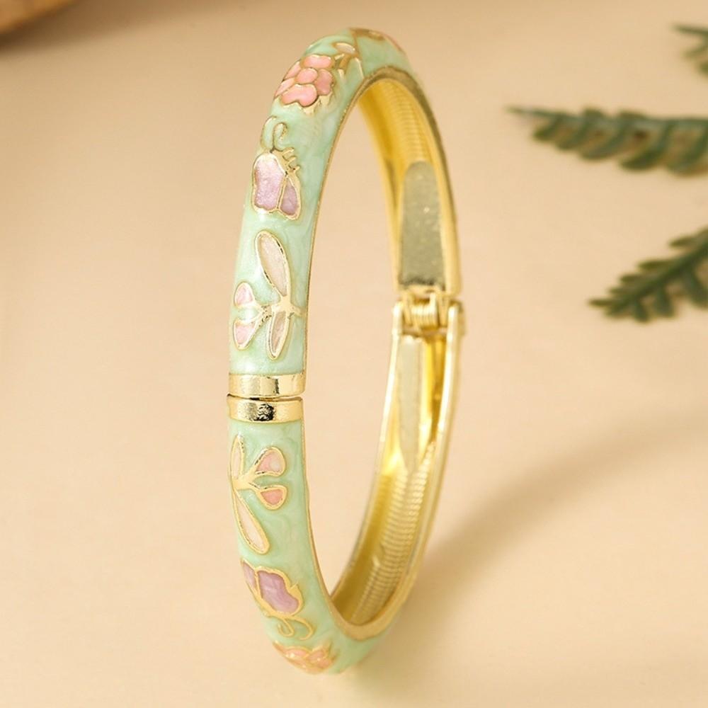 Floral Vintage Cloisonne Bangle Enamel Women's Hand Bracelet  Gifts for Women Girl