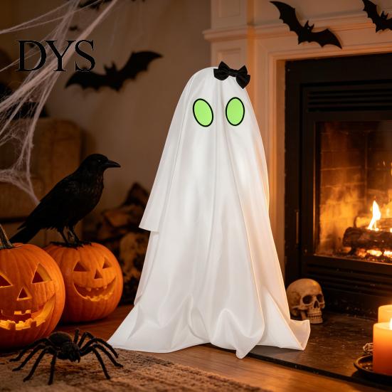 Reusable Holiday Party Supplies Halloween Ghost Decoration, Spooky Outdoor Standing with Glow in Lightweight Festival Home Accents The Dark