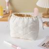 New Vintage Flower Makeup Bag Large Capacity Drawstring Wash Pouch Handbag Quilted Bag Female
