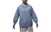 Flight Solid Color Hooded Fleece Lined Drawstring Casual Sweatshirt Women's Blue Gray FB5111-436