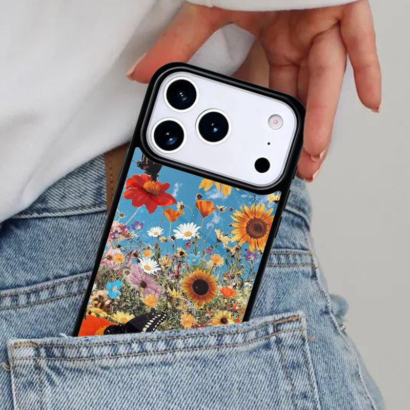 

Butterfly Flower Phone Case for iPhone 16e 15 14 13 12 17 Pro Max Plus Air 17pro Cover Coque iPhone 15 Plus