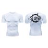 Cross Print Compression Shirt for Men Athletic Quick Dry Short Sleeve Tops Baselayer Christian Gym Workout Running T-shirts Tees