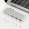 6 In1 Double Type C To HUB TF SD USB 3.0 Multiport Adapter Cable For Macbook Pro