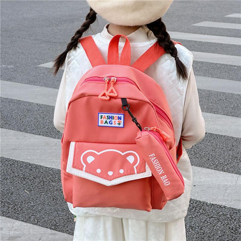 Cute Bear Design Kids Backpack For Toddlers Preschoolers Nylon Lightweight School Bag