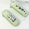 Cartoon cute Panda pencil case Plastic hard shell stationery box Student school supplies storage box with pen holder pen bag