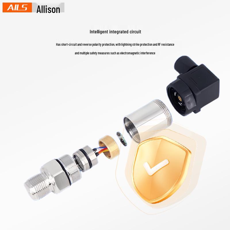 RS485 Short-Body Pressure Transmitter: 4-20mA/0-10V Silicon Sensor for Oil, Air, Hydraulic, and Water Pressure