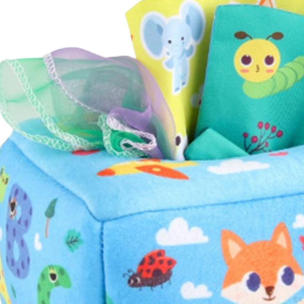 1 Sensory Game Children's Tissue Box Toy Learning Motor Skills Soft Polyester Suitable for
