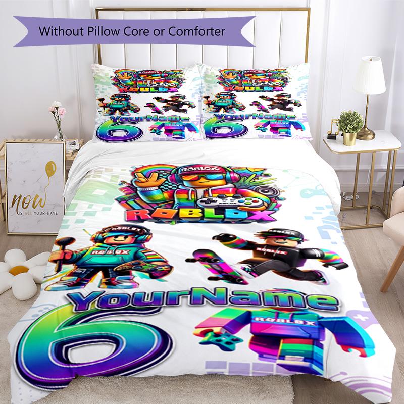 Roblox 306 Customize Your Name Bedding Set Breathable Duvet Cover with Pillowcases Home Decoration Birthday Gift