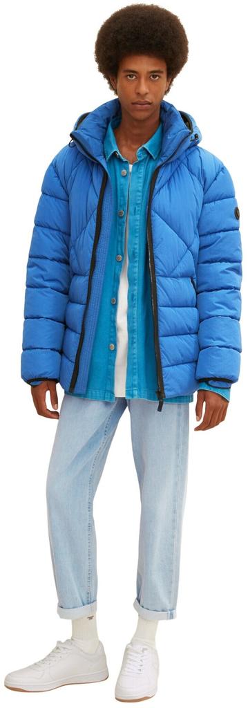 Mid-season Jacket Tom Tailor Regular Fit Puffer Jacket with Waffle Texture (1032484) Hockey Blue