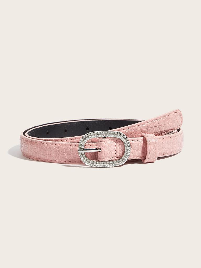 Womens Fashion Leather Belt With Gold Silver Buckle For Casual Jeans Wear