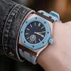 Sada pouzdra z nerezové oceli 316 s řemínkem z FKM pro Swatch X AP Royal POP s výměnnou skládací sponou pro 3/12 hodiny