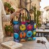  Ethnic Pattern Tote Bag Colorful Shoulder Purse for Daily Travel Use 