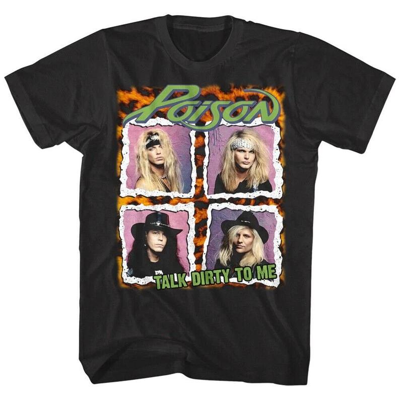 Poison Band Men s T shirt Talk Dirty To Me Album Cover Graphic Tees 3XL