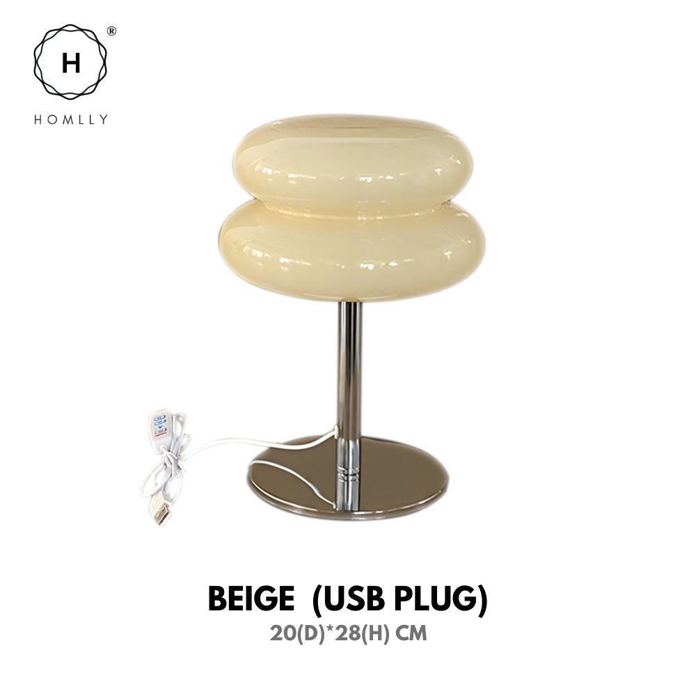 Homlly Mid Century Macaron Glass Table Lamp