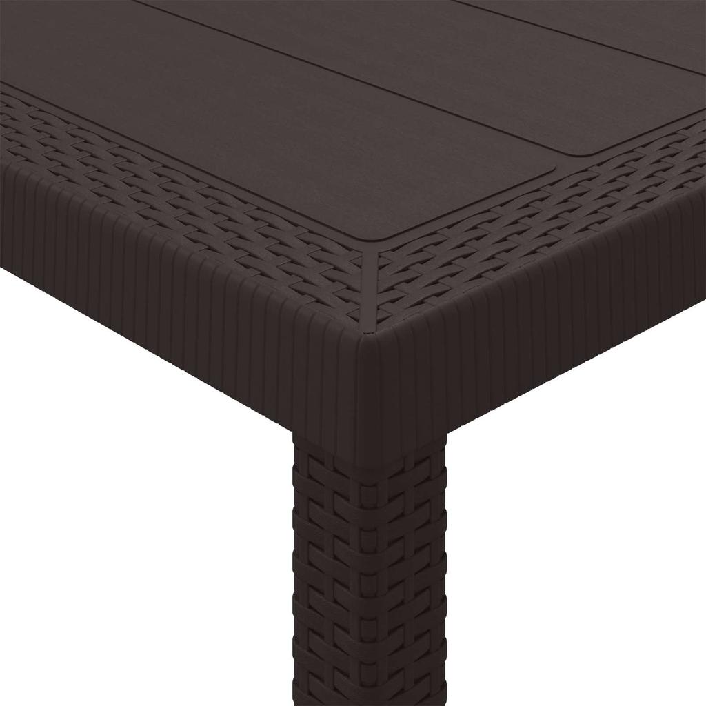 Garden Table Brown 100 X 100 X 73 Cm Poly Rattan